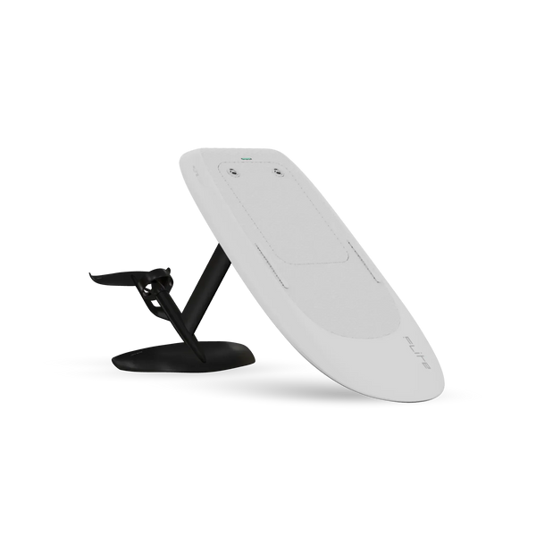 Fliteboard Fiberglass White board featuring 75cm Black eFoil with Cruiser 1100 wings